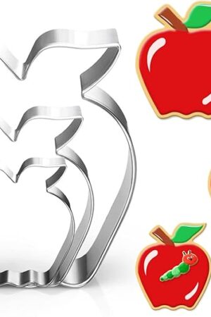 Apple Cookie Cutter Set-Size 3.5" 2.7" 1.9"-3 Pieces-Cookie Cutters