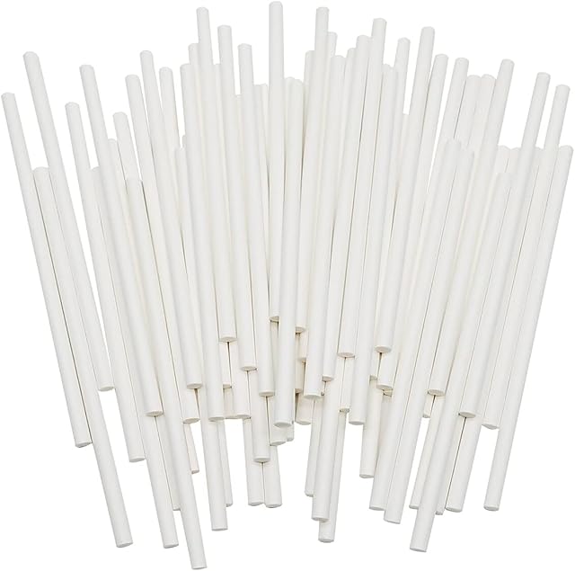 6 Inch White Lollipop Sticks, Lollipop Treat Sticks, for Homemade Candy, Cookies, Dessert, 200 Pcs
