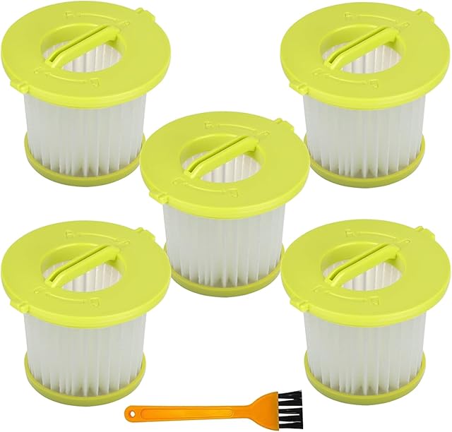 5 Pack HEPA Filters Replacement for Ryobi 18V ONE+ Hand Vacuum Models PCL700 PCL704 PCL705 Series, Compare to Part # A32F05N, A32HF00, HAHV33,BH57400V
