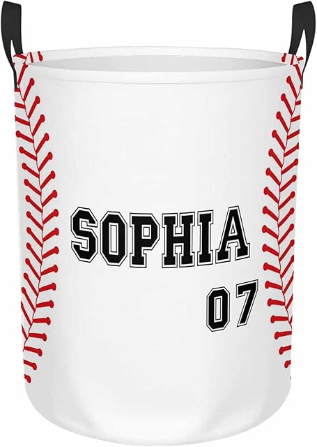 Design Your Own Custom Baseball Laundry Basket with Name, Perfect for Kids Decor and Organization