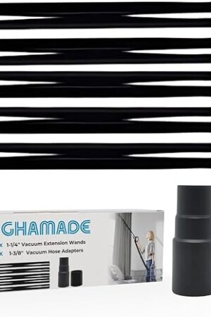 5Pack 1.25 Inch Vacuum Extension Wands plus 1-3/8'' to 1-1/4'' Vacuum Hose Adapter - 1.25 Inch Shop Vac Extension Tubes, Accessories and Attachment 32mm & 35mm, Replacement Vacuum Cleaner Pipe Tubes
