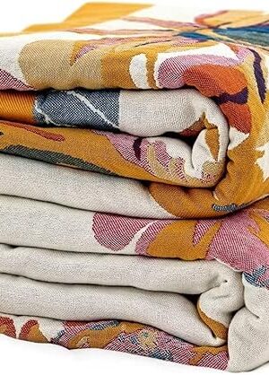 Boho Ultra Soft Throw Blanket Floral Bird and Butterfly