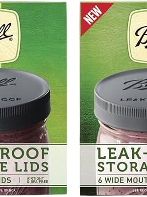 Ball Leak-Proof Plastic Lids for Glass Mason Jars, Used for Canning, Pickling, Juice, Jam, Jelly (Wide, 6 Count (Pack of 2))