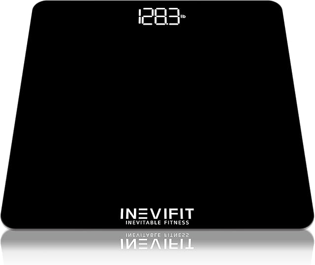 INEVIFIT Bathroom Scale, Highly Accurate Digital Bathroom Body Scale, Measures Weight up to 400 lbs. Includes Batteries