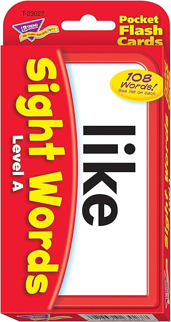 The Trend Enterprises: Sight Words Level A Pocket Flash Cards, Great for Skill Building and Test Prep, 56 Two-Sided Cards Included, 108 Commonly-Used Words, for Ages 4 and Up