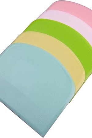 5-Pack Dough Scraper Bowl Food-safe Plastic Dough Cutter Flexible Bench Multipurpose Food Scrappers for Bread Dough Cake Fondant Icing