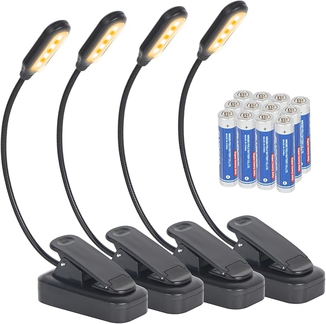 4 Pack Reading Light 3 Color Temperature Book Lights