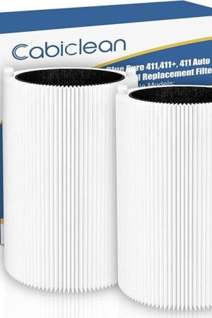 Blue Pure 411 Replacement Filters Compatible with Blueair Blue Pure 411 Genuine, 411+, 411 Auto and MINI Air Purifier, Include 2 Particle and 2 Activated Carbon