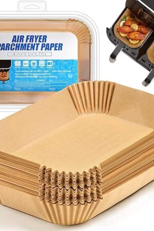 Air Fryer Liners Disposable for Ninja Airfryer: 125pcs 8.7x5.5" Rectangle Parchment Paper for Air Fryer Dual Basket Ninja DZ201 DZ401 Foodi 8Qt and Above Air Fryer liner Accessories