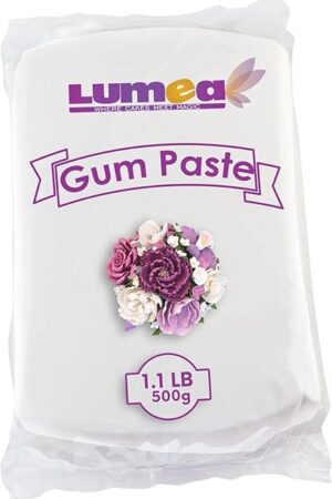 Dekozauber24 Flower paste, 1.1 LB, white, vegan, gluten free, edible gum paste with vanilla taste, icing, flexible and strong, cake decoration sugar paste