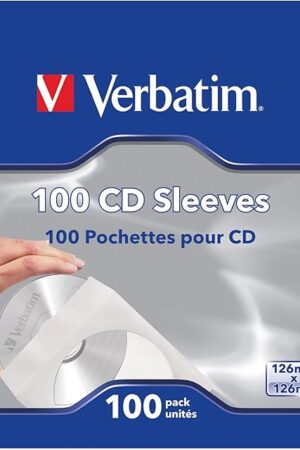 Verbatim CD/DVD Paper Sleeves-with Clear Window 100pk