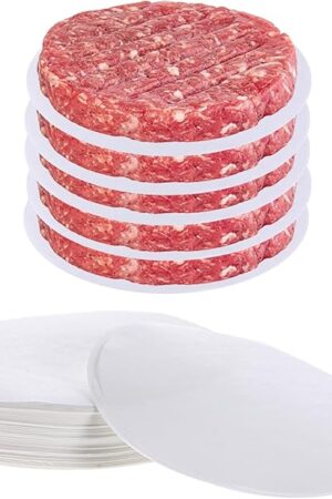 500 PCS Hamburger Patty Paper Round, 4.5 Inch Hamburger Parchment Paper Non Stick Food Grade Burger Sheets for Burger Press, Patty Serperate and Cake Baking
