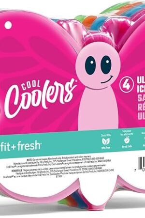 Cool Coolers Kids Lunch Box Ice Packs, Slim Ice Packs for Lunch Bags, Lunch Ice Packs ReusableMulticolored 4 Pack (Butterfly)