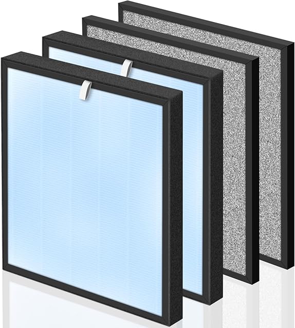 APPLIANCEMATES HSP001 Filter Replacements for Hathaspace Air Purifier HSP001, 4-in-2 H13 True HEPA Filter and Activated Carbon Filter,2 Pack