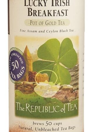 The Republic of Tea Lucky Irish Breakfast Black Tea, 50 Servings | Naturally Caffeinated