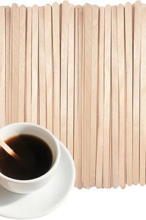 1000 Pack Birch Wood Coffee Stirrers, 7 Inch Sturdy Coffee Stir Sticks, Smooth Round Ends, Splinter-Free Disposable Stir Sticks for Coffee, Cocktails, Office, Home Use