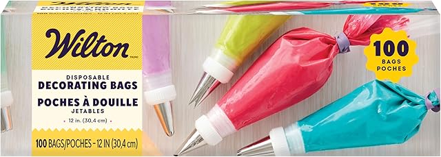 Wilton Disposable Decorating Bags for Piping Icing & Cake Decorating, Perfect for Baking Creations, 100-Count, Packaging May Vary