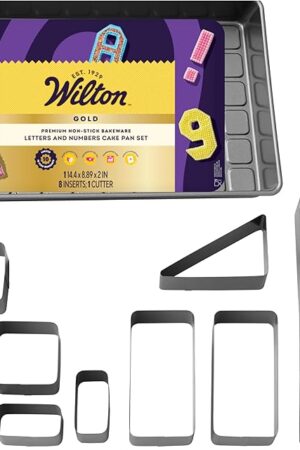 Wilton Gold Premium Non-Stick Warp-Resistant Bakeware, Made without PFAs, DIY Cake Numbers and Letters Set, Packaging May Vary