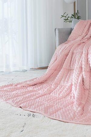 ALANSMA Reversible Weighted Blanket for All Season, Luxury Velvet, Warm and Cool, Adult Kids 5Lb Weighted Blanket, Enjoy Sleeping Anywhere(Pink,36"x48" 5lbs)