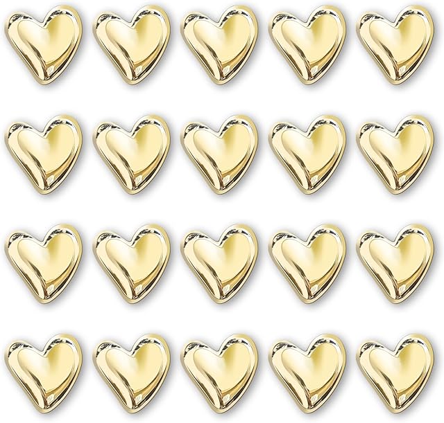 22Pcs Fridge Magnets,Cute Love Heart Decorative Magnets, Refrigerator Magnets for Whiteboard Cabinet Locker,Strong Holding Power,Gold