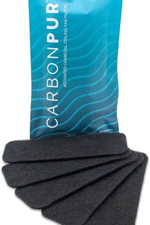 Activated Charcoal Ceiling Fan Filters, 5-Pack (5) for Fresher, Cleaner Air | Eliminate Odors, Dust, and Pollutants | Easy Install and Long-Lasting Performance