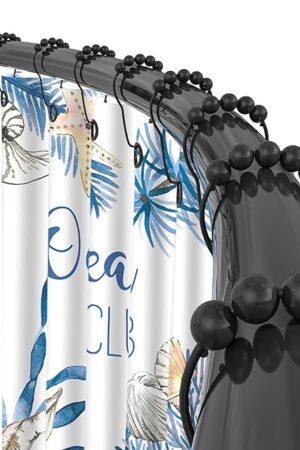 YNL Curved Shower Curtain Rod 35-82In(2.9-6.8Ft), Matte Black Rounded Rustproof Shower Rod for Bathroom Bathtub, Adjustable Arched Shower Rod, Never Rust|Extra Space|Non-Slip|Expandable|Need to Drill