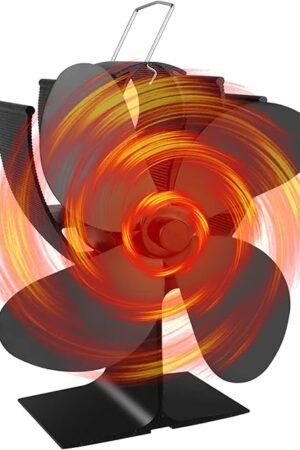 Wood Stove Fan Fireplace 4 Blade Heat Powered Stove Fans for Woods Log Wood Burner Fireplace Eco Friendly Fan for Home