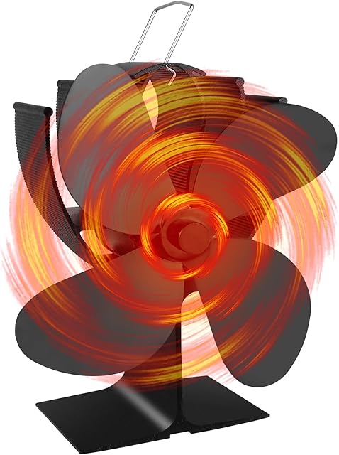 Wood Stove Fan Fireplace 4 Blade Heat Powered Stove Fans for Woods Log Wood Burner Fireplace Eco Friendly Fan for Home