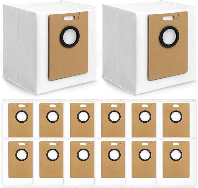 14 Pack RV20 Max Plus Dust Bags Compatible with Tapo RV30 Max Plus RV20 Max Plus Robot Vacuum Bags 3L Large Capacity Heavy Duty Bags for Home Vacuum