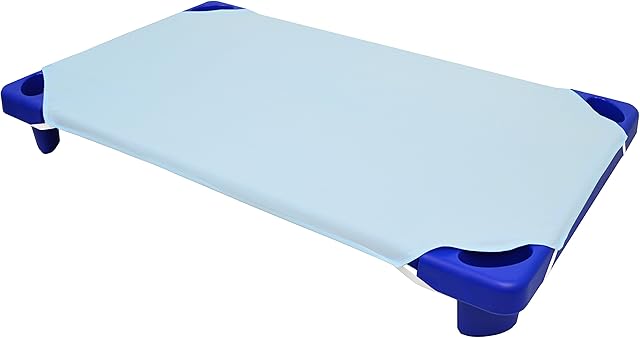 American Baby Company 100% Natural Cotton Percale Cot Sheet, Blue, 23" x 51"