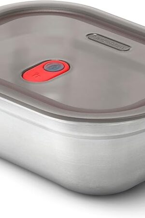 BLACK + BLUM Lunch Box - Meal Prep Containers Reusable for Picnic & Camping - Microwavable Stainless Steel Lunch & Dinner Food Storage Box with Leak Proof Lid - Dishwasher & Oven Safe - Small - 600ml
