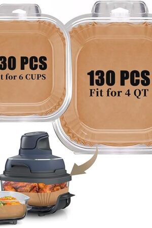 260pcs Air Fryer Liners disposable for Ninja Crispi, Parchment Paper Sheets Air Fryer Accessories for Ninja Glass Portable Cooking System