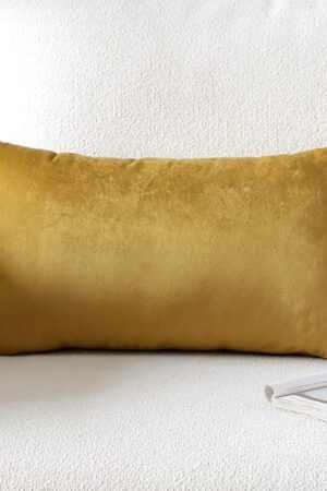 Artscope Luxury Velvet Pillow Covers Super Soft Decorative Square Throw Pillow Covers Case Cushion Covers for Sofa Couch Bedroom Car Decor 12x20 Inch Gold