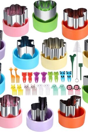 1.5in Vegetable Cutter Shape Set-12PCS Mini Cookie Cutters Fruit Biscuit Pastry Mold Children's Baking and Food Supplement Tool Accessories.(20 Forks)