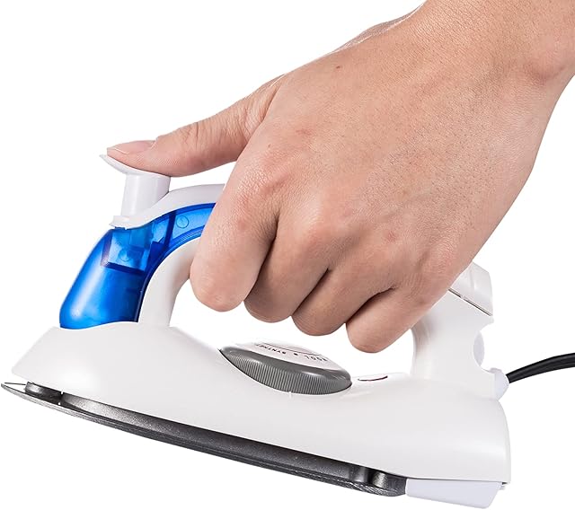 Travel Irons Portable Steam Irons for Clothes Handheld Steamer Mini Iron Non-Stick Sole Plate Dry Ironing and Steam Ironing Fast Heated up Detachable Water Tank