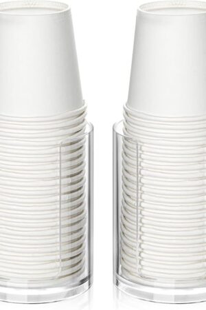 2 Pack Mouthwash Cups Holder,Bathroom Cup Dispenser,Small Disposable Paper Cup Tray for Bathroom Sink Counter