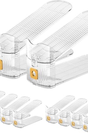 CiBiZi Clear Shoe Slots Organizers 10Pack Shoe Stacker Organizer for Closet Shoe Stackers for a Pair of Shoes Shoe Display Shelf Shoe Rack Holders Space Saver Organizador de Zapatos (Clear)