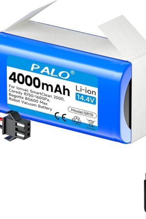 4000mAh Replacement Battery for Ionvac SmartClean 2000 7687 7688 Robovac, for Bagotte BG600 Max BG700 BG750, for Coredy R750-1600Pa R300 R3500 R3500S R500 R500+ R550 R580 R600 R650, for Lubluelu SL60D