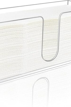 1Pack Acrylic Countertop Paper Towel Holder, Paper Towel Dispenser Countertop/Acrylic Napkin Holder(5mm Acrylic) C-fold or MultiFold Trifold Paper Towels for Bathroom, Kitchen,Restaurant (1)