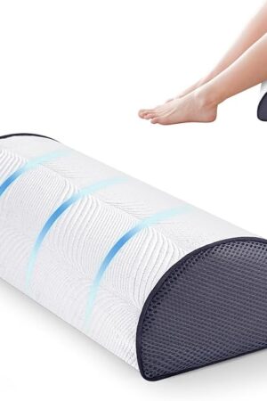 Bolster Pillow-Knee Pillow for Back Sleeping-100% Memory Foam Bolster Pillow for Legs, Lumbar Support Cylinder & Spine, Premium Under Knee Cushion for Bed, Massage Table & Home Use, 20"x7.8"x5"