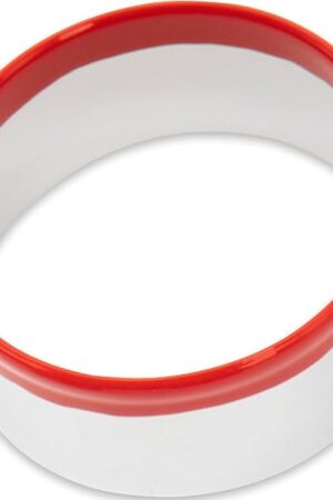 4 Inch Round Cookie Cutter with Red Top Rubber Protection, Large Circle Biscuit Cutter, Metal Cookie Cutter