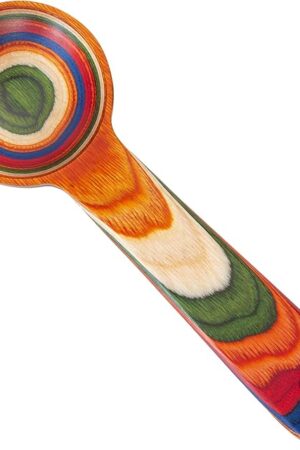Baltique Marrakesh Collection Wooden Coffee Scoop – Colorful Birch Wood Reusable Scoop for Ground Coffee, Protein Powder & More