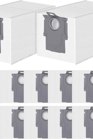 12 Pack Dust Bag for Roborock Q Revo/QV 35S/35A/Qrevo S5V/Saros 10R/Qrevo Edge S5A/Qrevo Curv/Qrevo S/Pro/Master/Plus/S8 MaxV Ultra Vacuum Cleaner, 3 L Large Capacity Disposable Bags Replacement