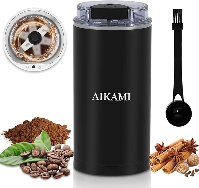 Coffee Grinder, Electric Coffee Grinder for Beans, Spices and More, Instant Coffee Beans Grinder for Home Use, Stainless Steel Blades Coffee Mill