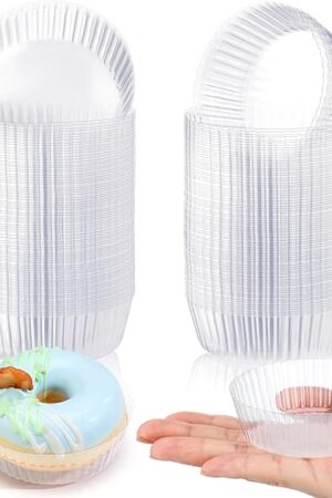 Vesici 300 Counts Mini Cupcake Liners Greaseproof Mini Muffin Pan Liners 2 Ounce Plastic Clear White Cupcake Wrappers Disposable Peel off for Wedding Birthday Party Baby Shower