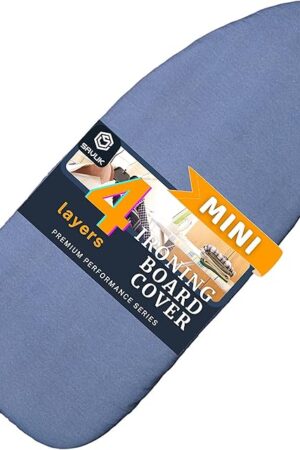 12.5 X 30 inch Smart Table top Ironing Board Cover and Pad with Standard Size, Fits Small, Mini Board, Easy Placement, Extra Thick Padding, Elastic Cord, Heat Resistance (12.5" X 30", Blue)