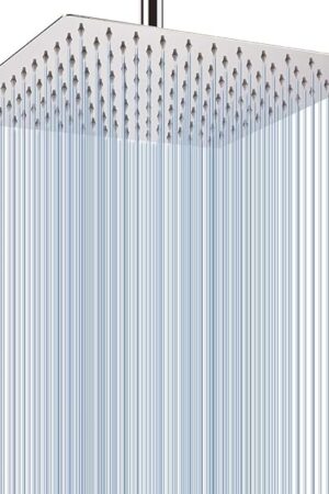 Voolan Rain Shower Head - High Flow Large Rainfall Shower Heads Made of Stainless Steel - Waterfall Bathroom Square Showerhead - Ceiling or Wall Mount (12" Chrome)