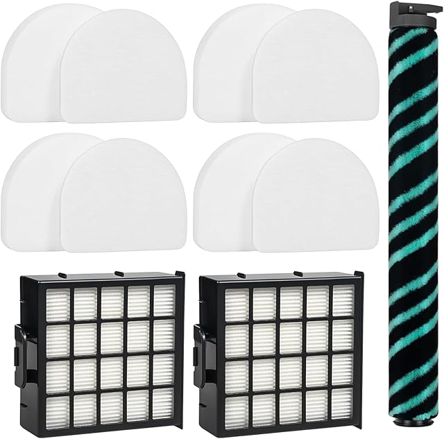 AZ4002 Replacement Parts for Shark Power Detect Upright Cleaner AZ4000 AZ4002 AZ4000C, 1 Roller Brush 2 HEPA Filter 4 Foam & Felt Filters