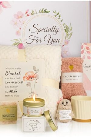 7 Pcs Self Care Gifts for Women Get Well Soon Gifts,Thinking of You Care Package Sympathy/Birthday Gift Baskets Inspirational Hug in a box Gifts for Women,Mom,Her,Wife,Friend,Grandma
