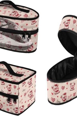 Valentines Day Pig Iron Storage Case Protective Carrying Bag Fits for Home Outdoor Reusable Cute Steam Iron Storage Bag Fits for Accessories Travel Irons